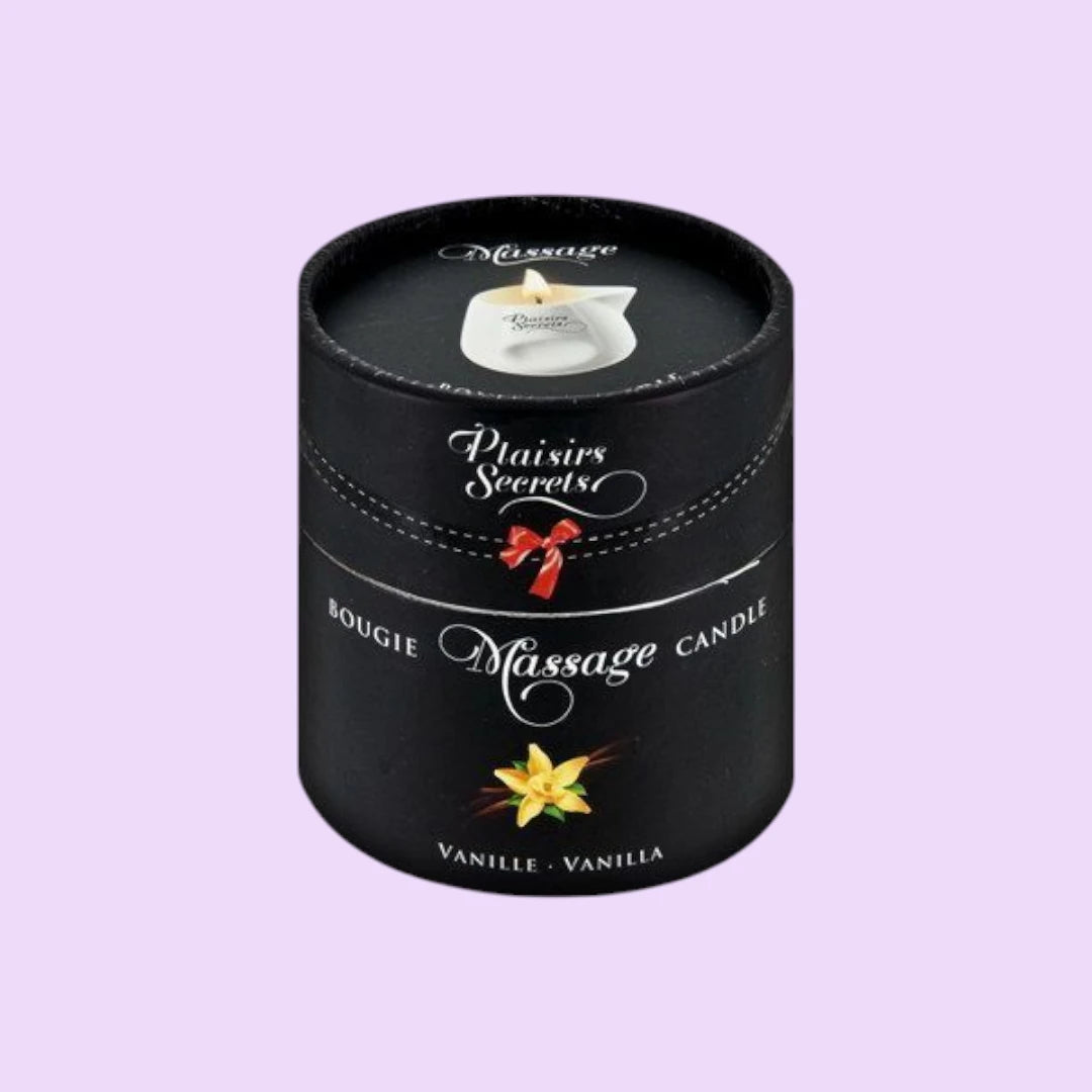 Масажна свічка Plaisirs Secrets Vanilla (80 мл) подарункова упаковка, керамічний посуд