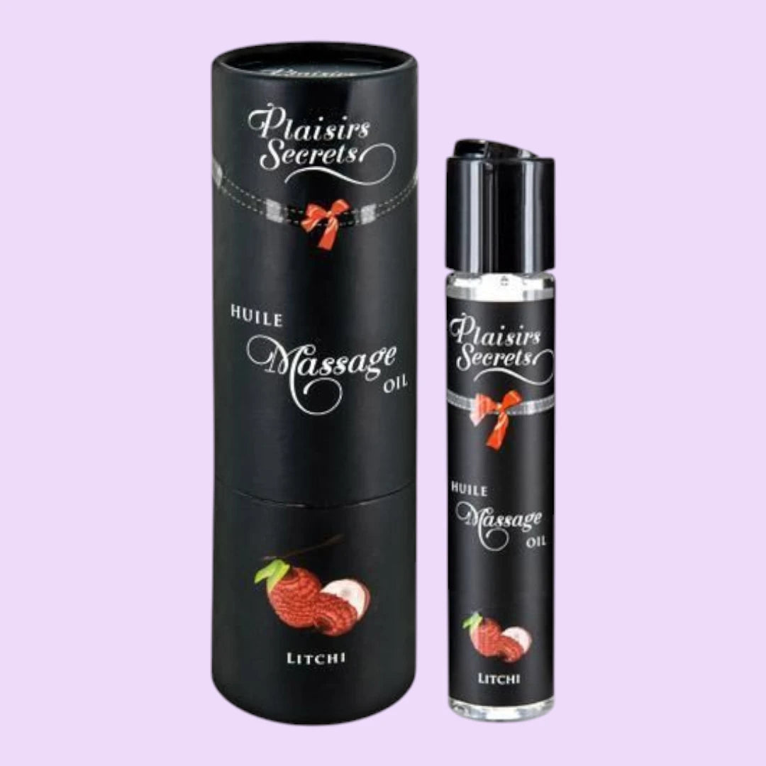 Масажна олія Plaisirs Secrets Litchi, 59 мл — їстівна, з афродизіаками