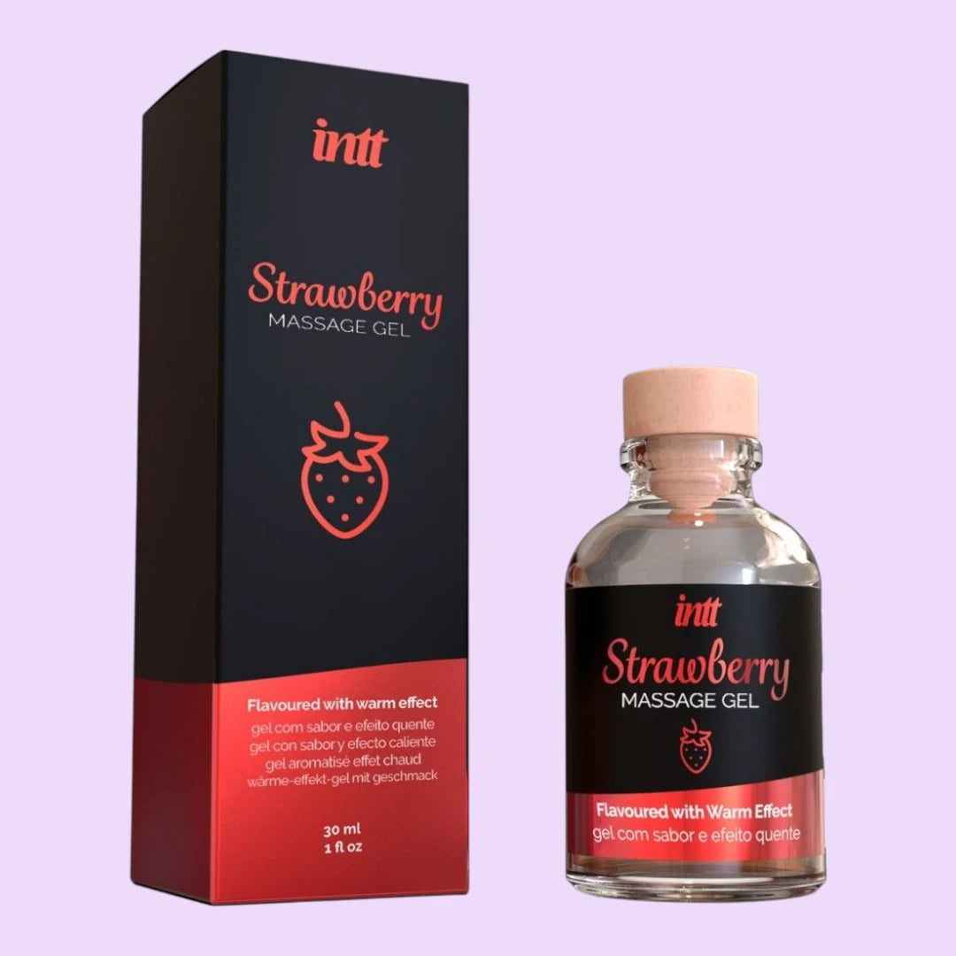 Масажний гель для інтимних зон Intt Strawberry (30 мл) — розігрівальний, зі смаком та ароматом полуниці