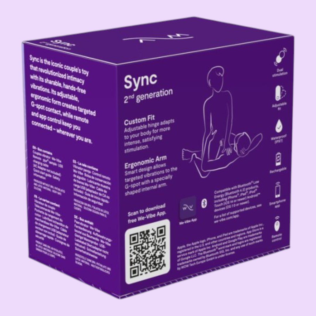 Смарт-вібратор для пар We-Vibe Sync 2 Purple, 10 віброрежимів, пульт ДК
