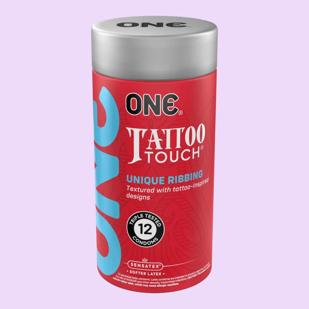 Презервативи ONE Tattoo Touch, 12 шт — рельєф у вигляді тату, 3 дизайни