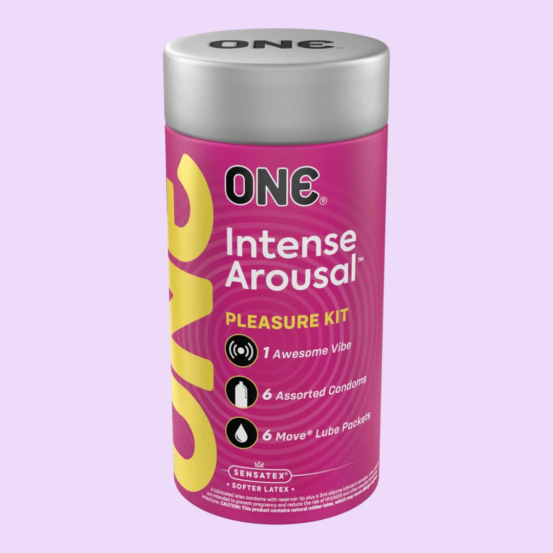 Подарунковий набір ONE Intense Arousal, 6 презервативів, 6 саше лубриканту, віброкільце